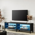 thumbnail image 1 of Farmhouse TV Stand for 75 inch TV  Wood TV Console Entertainment Center with 4 Storages, Black, 70 inch, 1 of 6