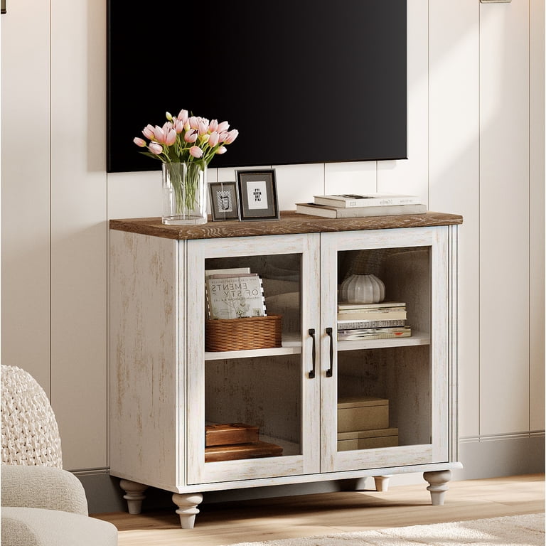 Farmhouse TV Stand for TVs Up to 43 inch, Entertainment Center for 