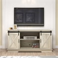 thumbnail image 1 of Farmhouse TV Stand for TVs Up to 65 Inch with Sliding Barn Doors and Adjustable Shelves, White Oak, 1 of 5