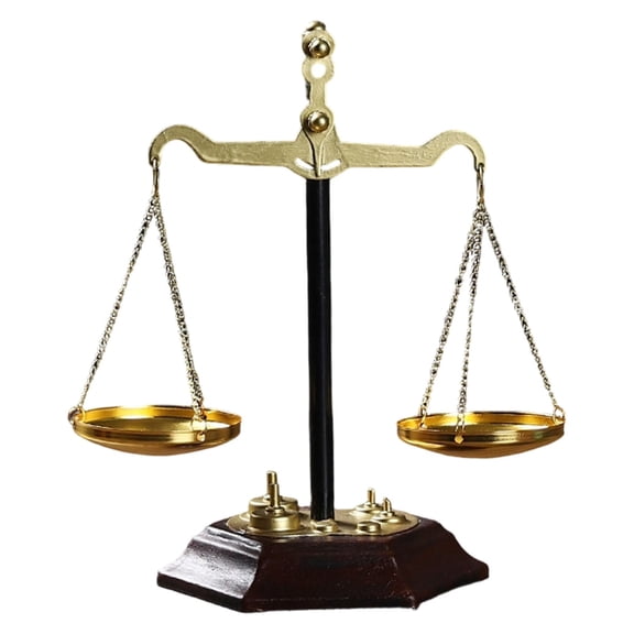 Farmhouse Table Libra Scale Decor, Metal Centerpiece Balance for Justice Home Decorative with Vintage Style Gold(7.87"x9.29")
