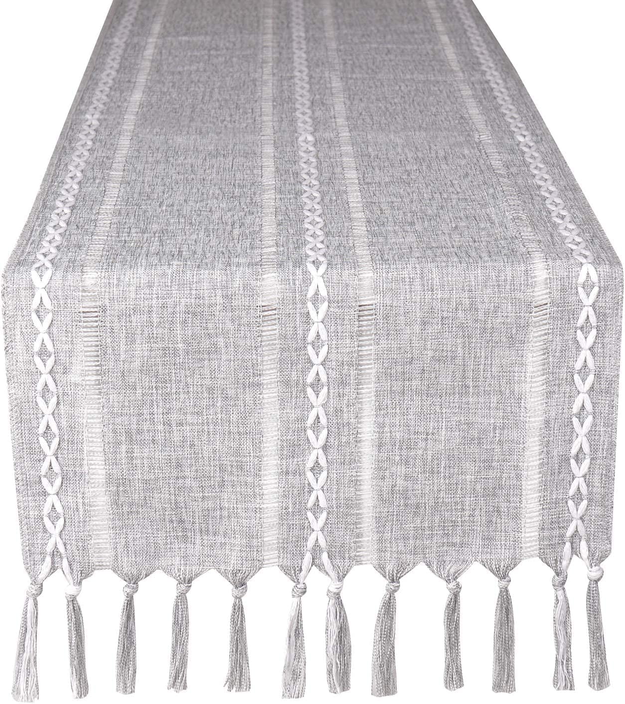 Farmhouse Table Runner Boho Style Linen 72 Inch Long, Handmade Rustic ...