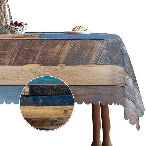 Farmhouse Tablecloth for Rectangle Tables,Teal Blue Table Cloth,Table Cover for Dining Kitchen Decor Party Banquet,60x84