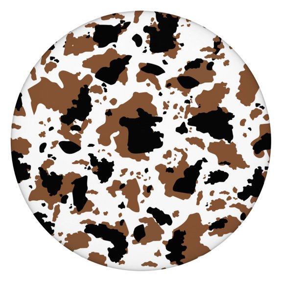 Farmhouse Tablecloth with Classic Black and White Cow Print, Rustic Country-Themed Vintage Design, Artistic Abstract Animal and Floral Patterns