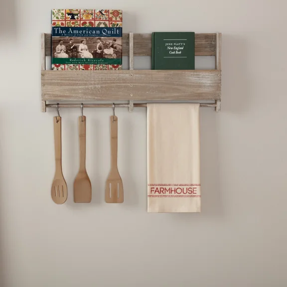 Farmhouse Tea Towel Red Fabric Loop Stenciled Kitchen Table Decor Vhc Brands