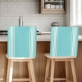 thumbnail image 1 of Farmhouse Teal Chair Covers Set of 4 White Stripe Chair Back Covers Stretch Removable Washable Slipcovers Protector for Dining Room Kitchen Party Decor, 1 of 5