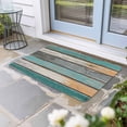 thumbnail image 1 of Farmhouse Teal Orange Door Mat Indoor Outdoor, Country Vintage Wooden Non Slip Welcome Mat with Rubber Backing, Absorbent Fabric Front Door Mats Entryway Rug for Home Patio Entrance 20"x31.5", 1 of 9