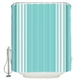 thumbnail image 1 of Farmhouse Teal Shower Curtain, 72" x 72", White Stripe Waterproof Bathroom Curtain Washable Shower Curtain Set with 12 Hooks, 1 of 6