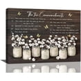thumbnail image 1 of Farmhouse Ten Commandments Wall Art Country Christian Cotton Canvas Prints Rustic Painting Scripture Religious Pictures Framed Artwork Butterfly Church Gifts Home Decor for Kitchen Bathroom Bedroom, 1 of 1