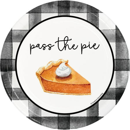Farmhouse Thanksgiving Dessert 7" Paper Plates, 12 Ct. Way to Celebrate, Festive Multicolor