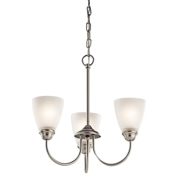 Farmhouse Three Light Chandelier-Brushed Nickel Finish-Led Lamping Type Bailey Street Home 147-Bel-2896973