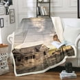 thumbnail image 1 of Farmhouse Throw Blanket Vintage Windmill Fleece Blanket Decorative Sofa Couch, Retro Cabin Lodge Decor Fuzzy Blanket Western Tribal Sherpa Blanket Teenagers Youth, Twin, 1 of 6