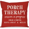 thumbnail image 1 of Farmhouse Throw Pillow Cover 12x20 Inch Porch Therapy Session in Progress Turquoise Outdoor Spring Front Porch Patio Decorations Lumbar Decorative Throw Pillows Cases for Party Room Decor, 1 of 1