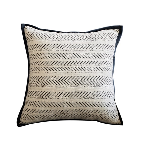 Farmhouse Throw Pillow Cover 1pc, Soft Chenille Chevron Weave Decorative Cushion Case Modern Herringbone Pattern Pillowcases for Sofa Couch Bed Living Room 18x18 Inch, White