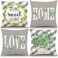 thumbnail image 1 of Farmhouse Throw Pillow Covers 18x18inch Gray Spring Decorative Pillow Covers Sweet Home Buffalo Plaid Pillowcase Spring Summer Daisy Couch Outdoor Pillow Covers Decorations, 1 of 6