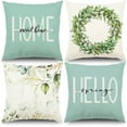 thumbnail image 1 of Farmhouse Throw Pillow Covers 18x18inch Summer Decorative Pillow Covers Sweet Home Pillowcase Spring Summer Daisy Couch Outdoor Pillow Covers Decorations (Green), 1 of 6