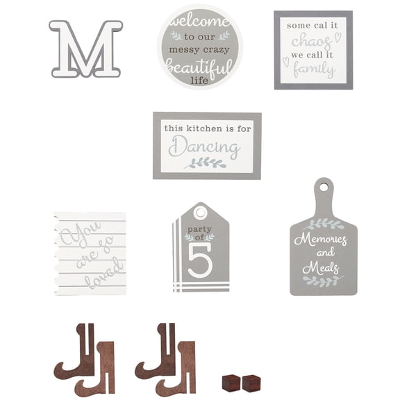 Farmhouse Tiered Tray Decor Set Family Theme Wooden Tabletop Sign Assortment for Kitchen Dining Room Shelf Counter Display