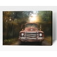 thumbnail image 1 of Farmhouse Truck Canvas Prints Wall Art, Vintage Truck in the Fall Forest Pictures for Wall Decoration, Rustic Country Landscape Art Painting Poster, Framed Artwork for Home Wall Decor 12x18 inches, 1 of 7