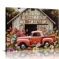 thumbnail image 1 of Farmhouse Truck Wall Art Barn Pictures Wall Decor Country Canvas Painting Print Flower Artwork Modern Home Decor Framed for Living room Bedroom Bathroom, 1 of 5