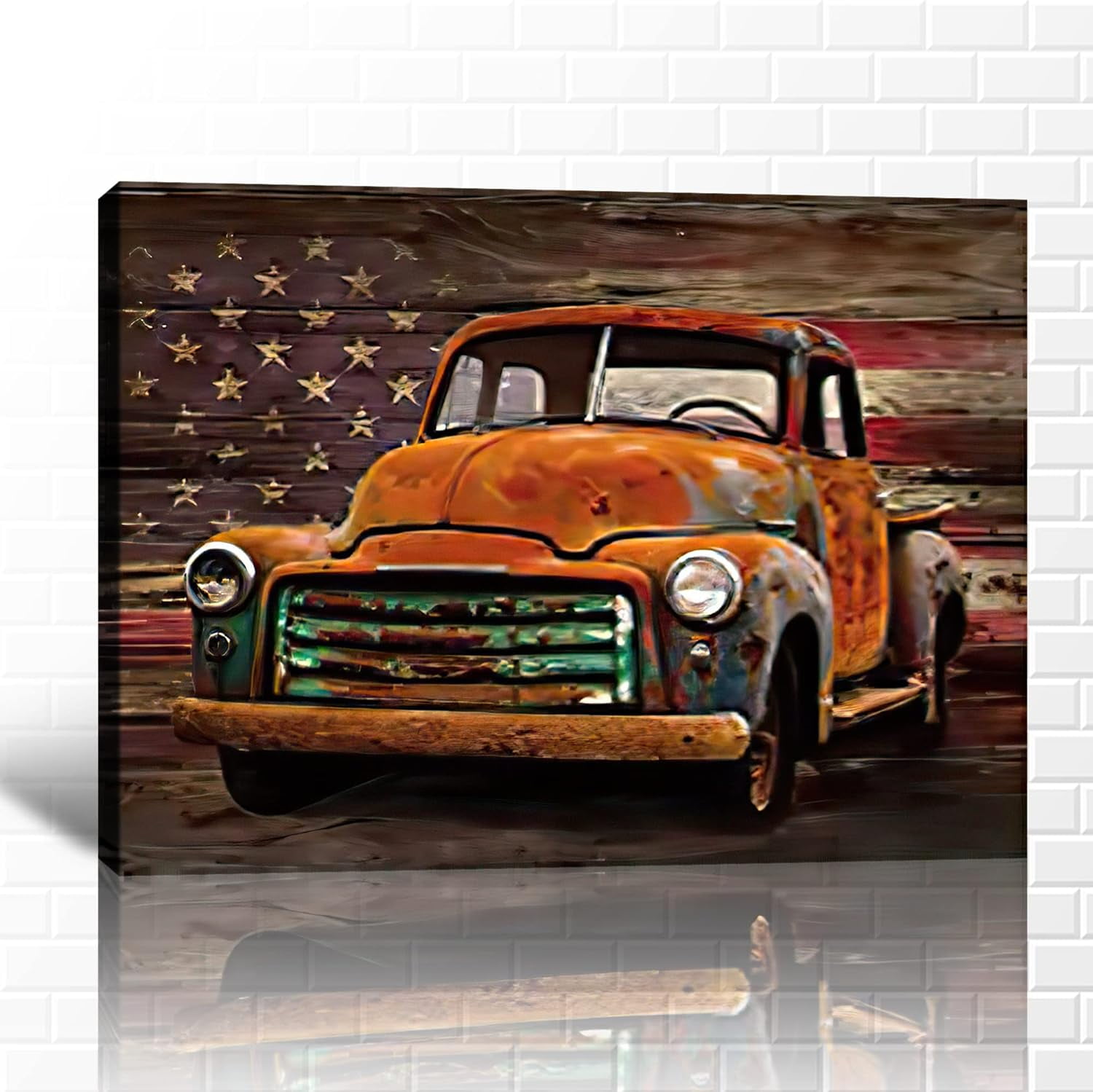 Farmhouse Truck Wall Art Old Truck Canvas Prints, Barn Pictures Wall