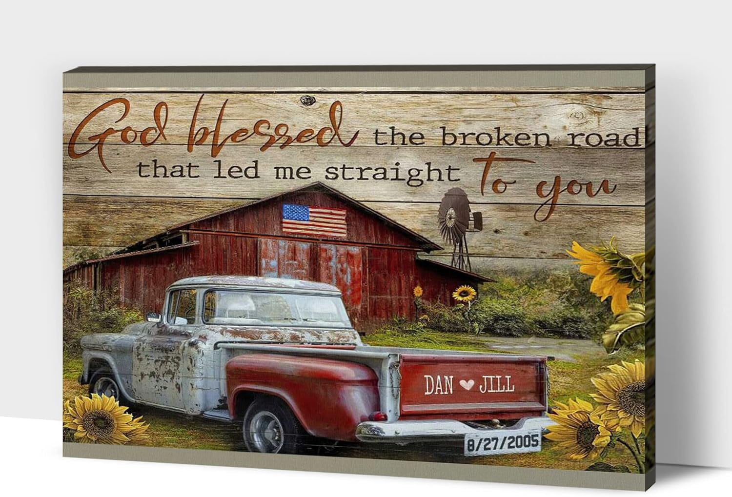 Farmhouse Truck Wall Art Old Truck Canvas Prints, Barn Pictures Wall