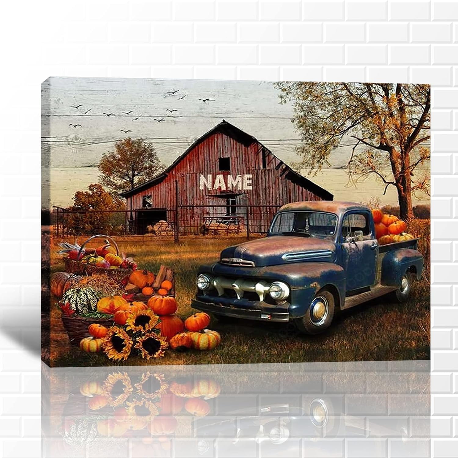 Farmhouse Truck Wall Art Old Truck Canvas Prints, Barn Pictures Wall