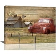 thumbnail image 1 of Farmhouse Truck Wall Art Rustic Old Barn Windmill Picture Decor Country Red Painting Canvas Prints Modern Framed Home for Bathroom Bedroom Living Room Kitchen 16/''x12/'', 12/''x16/'', 1 of 6