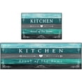 thumbnail image 1 of Farmhouse Turquoise Kitchen Rugs and Mats Non Skid Washable Set of 2, Teal Grey Wooden Texture Kitchen Floor Mats, Vintage Home Kitchen Runner Rug, Rustic Kitchen Decor, 1 of 6