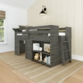 thumbnail image 1 of Farmhouse Twin Low Loft with Bookcase, Driftwood, 1 of 8