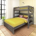thumbnail image 1 of Farmhouse Twin Over Panel Queen L-Shaped Bunk Bed, Driftwood, 1 of 8