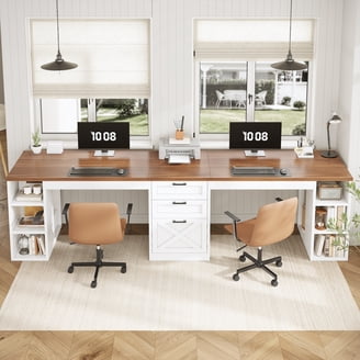 94.5" 2 Person Gaming Desk, Long Office Computer Desk with 8 Drawers ...