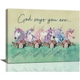thumbnail image 1 of Farmhouse Unicorn Decor Wall Art Rustic God Says You Are Pictures Wall Decor for Girl Gift Canvas Painting Prints Artwork Decorations Framed for Bathroom Kitchen Bedroom Living Room 16"x12", 1 of 6