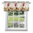 thumbnail image 1 of Farmhouse Valance Curtain Vintage Farm Chicken Sunflowers Black Plaid Linen Window Valances Rod Pocket Short Curtains Window Treatments for Kitchen Bedroom Bathroom Laundry 56" x 16", 1 of 9