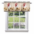 thumbnail image 1 of Farmhouse Valance Curtain Vintage Farm Chicken Sunflowers Black Plaid Wooden Window Valances Rod Pocket Short Curtains Window Treatments for Kitchen Bedroom Bathroom Laundry 56" x 16", 1 of 9