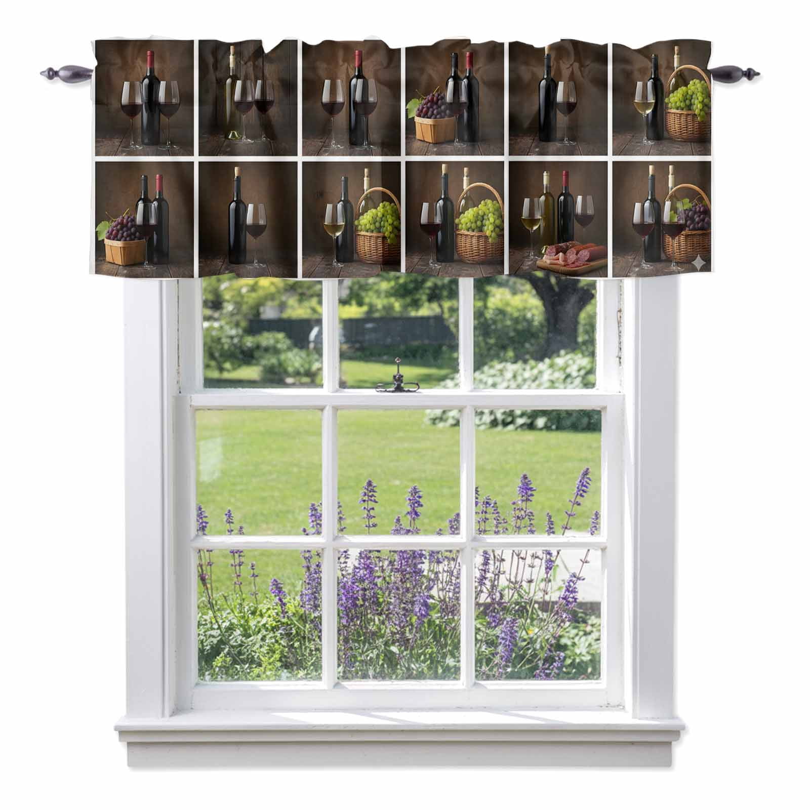 Farmhouse Valance Curtain for Windows Rustic Blanket Farm Grape Ham ...