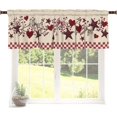 Primitive Hand Pick Farmhouse Valances for Windows Country Hearts and Stars Kitchen ...