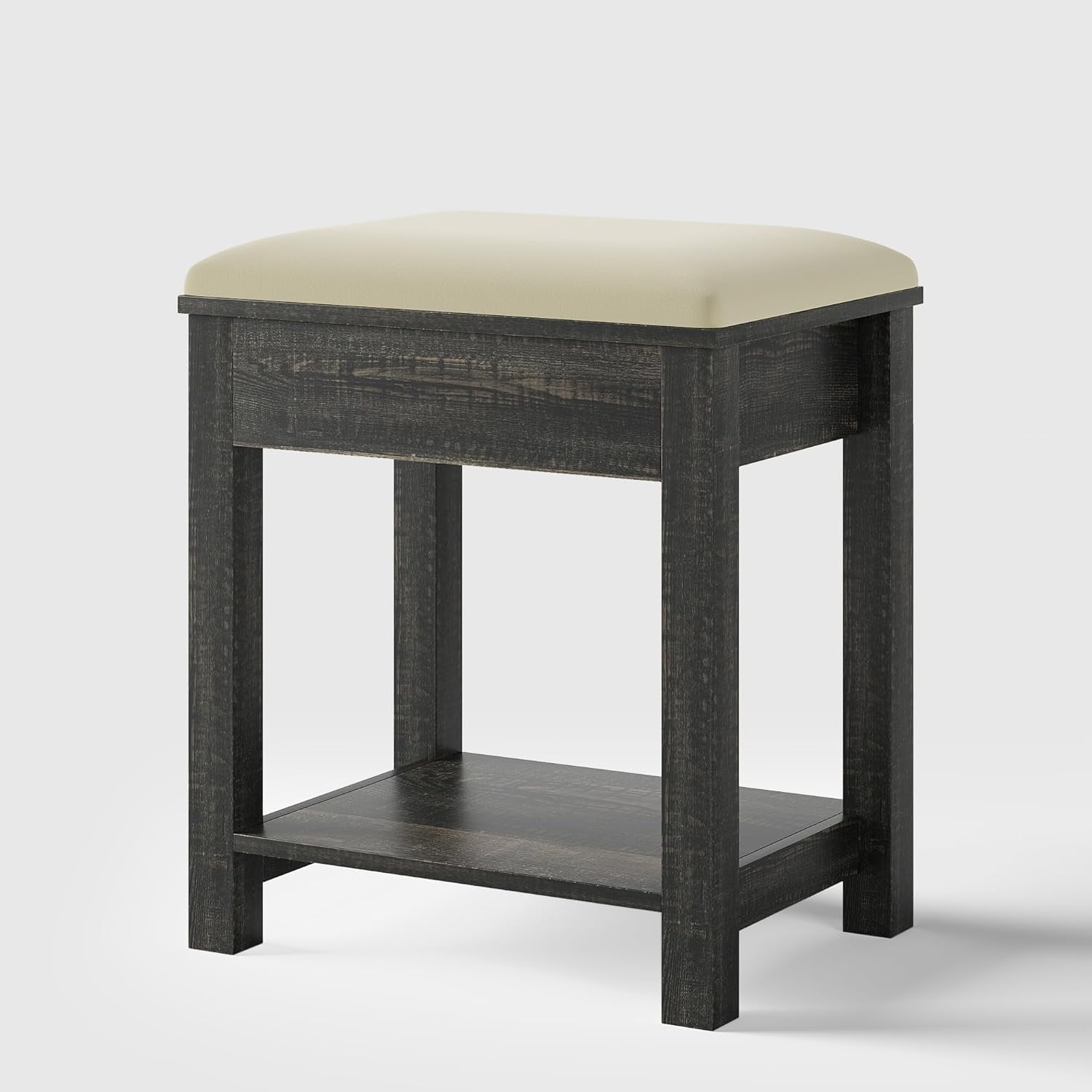 Farmhouse Vanity Desk with Mirror and Lights, Makeup Vanity Table with