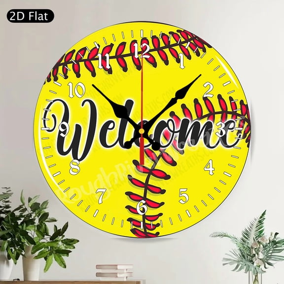 Farmhouse Vegetable Basket Round Wall Clock Silent Non-Ticking Kitchen Dining Room Decor