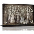thumbnail image 1 of Farmhouse Vintage Cotton Wall Art Country Flower Pictures Wall Decor Rustic Canvas Print Painting Modern Home Framed Artwork For Kitchen Bathroom Living Room Bedroom 12"X16", 1 of 6