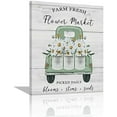 thumbnail image 1 of Farmhouse Vintage Daisy Truck Wall Art Farm Floral Pickup Pictures Wall Decor Rustic Country Farm Flower Canvas Prints Painting Framed Artwork for Bathroom Bedroom Living Room Kitchen 12"x16", 1 of 6