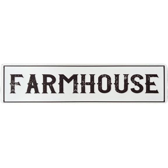 Farmhouse Vintage Metal Wall Sign 4x16 Inch Rustic Tin Plaque, Easy to Mount Retro Decoration for Home Bar and Garage