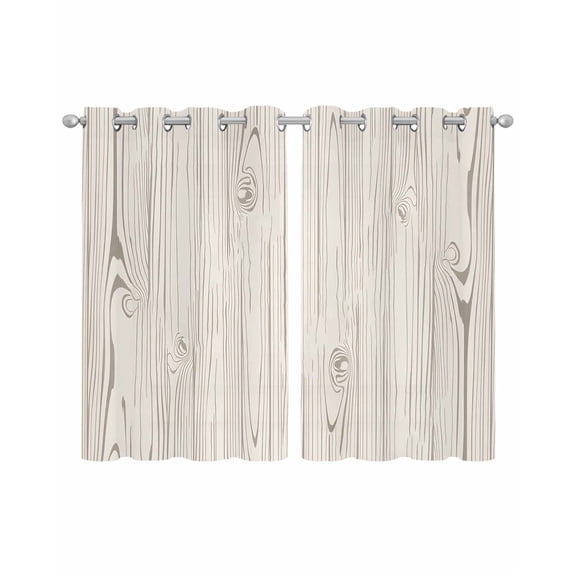 Farmhouse Vintage Sheer Curtains 39 Inch Length 2 Panels Set for Living Room/Bedroom, Summer Country Retro Wooden Grain Kitchen Curtains Grommet Semi-Sheer Curtains Window Treatments 27.5"x39"x2