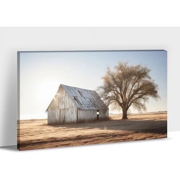 Farmhouse Wall Art Canvas, Vintage Barn Old Truck Windmill Landscape Prints, Rustic Country Farm Picture for Living Room Bedroom Wall Decor