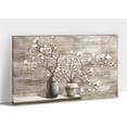 thumbnail image 1 of Farmhouse Wall Art - Plant Flower Pictures Art, Modern Farmhouse Bathroom Decor, White Canvas Print, Grey Magnolia Vase Painting Framed Artwork for Rustic Home Decor , S(12x18 Inches), 1 of 6