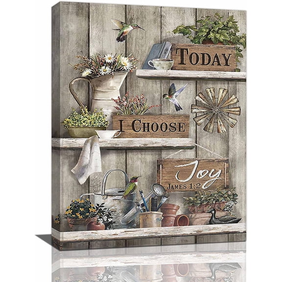 Farmhouse Wall Art Rustic Windmill Pictures Wall Decor Country Painting Canvas Prints Home Artwork Framed Decor for Kitchen Bathroom Bedroom Living Room 12"x16"