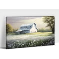 thumbnail image 1 of Farmhouse Wall Art - Teal Farmhouse Barn Pictures Wall Decor, Rustic Spring Barn Picture Wall Art, Farm Flower Field Canvas Print Framed For Room Decor Ready To Hang 12x18inches, 1 of 5
