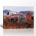thumbnail image 1 of Farmhouse Wall Art - Vintage Truck Decor Canvas Print | Country Red Barn Pictures for Living Room Wall Decoration | Rustic Wall Art 12x18 Inches Framed Artwork, 1 of 7