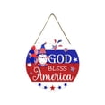 thumbnail image 1 of Farmhouse Wall Decor Living Room, Fourth of July Decorations, Round God Bless America Wooden Hanging Sign, Red White and Blue Front Porch Decor Outdoor Patriotic Wall Hanging for, 1 of 7