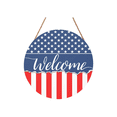 thumbnail image 1 of Farmhouse Wall Decor Living Room Red White and Blue Patriotic Hanging Sign Fourth of July Front Porch Decor Round Welcome Door Hanger Outdoor Indoor Decoration, 1 of 7