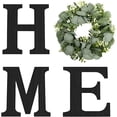 thumbnail image 1 of Farmhouse Wall Decor Wooden Home Sign Letters with Artificial Eucalyptus House Decor for Front Door Living Room,Black, 1 of 6