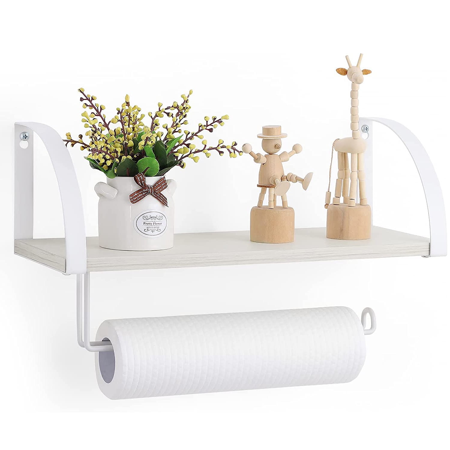 Farmhouse Wall Mount Wood Paper Towel Holder Under Cabinet Walmart